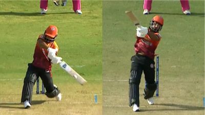 11 sixes in 12 balls: 28-yr-old batter goes berserk in KCL, tonks 40 runs in an over enroute to his carnage-filled 26-ball 86; Watch video Calicut Globstars' star batter Salman Nizar in this frame