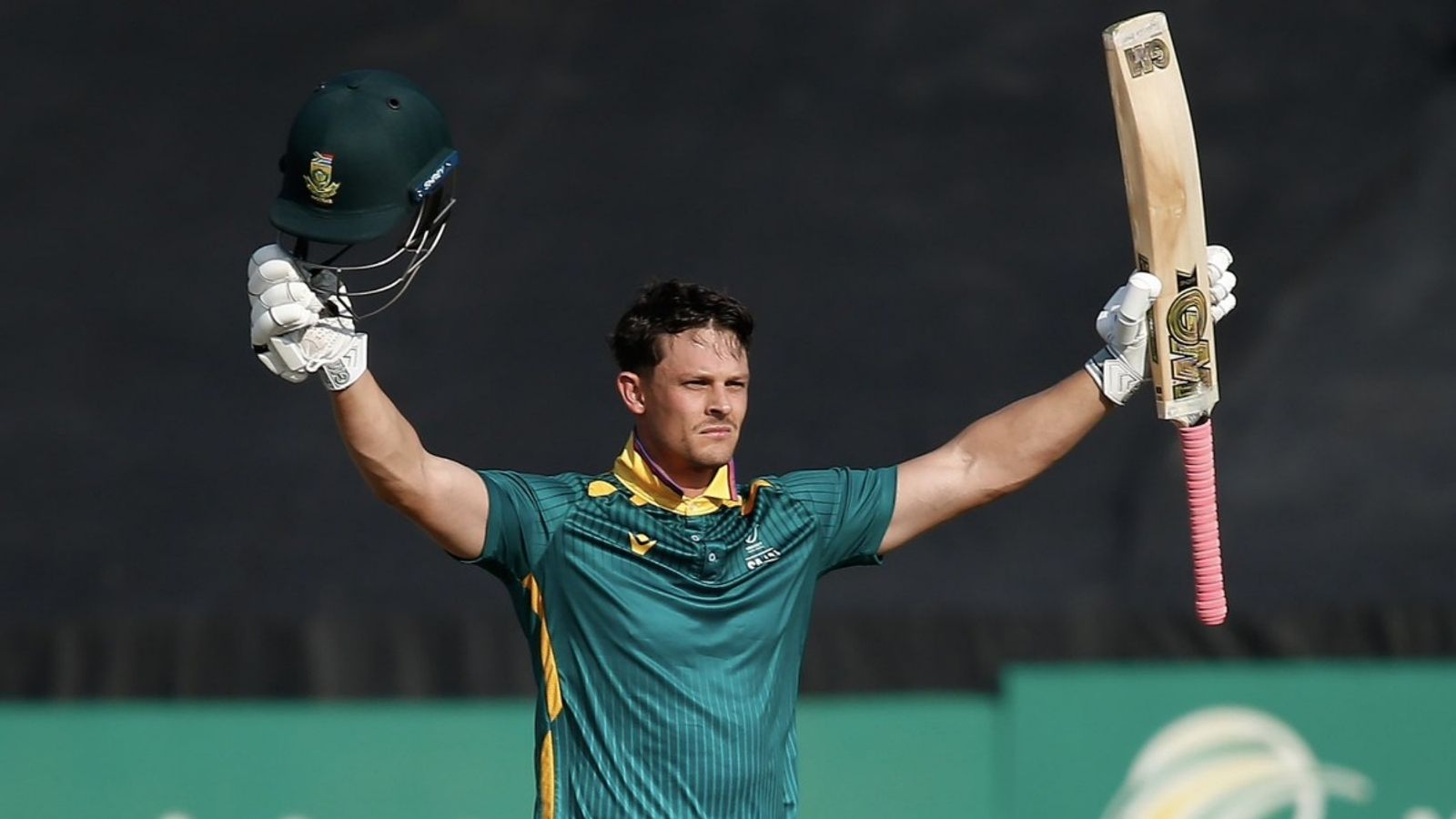 Dinesh Karthik's SA20 teammate slams exceptional 93-ball 158, leads South Africa A to 7-wicket win over New Zealand A amidst batting collapse South Africa A's Rubin Hermann celebrates his century.