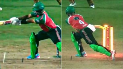 West Indies captain attempts switch hit off wide ball but ends up getting hit wicket in bizarre fashion; watch viral video Shai Hope