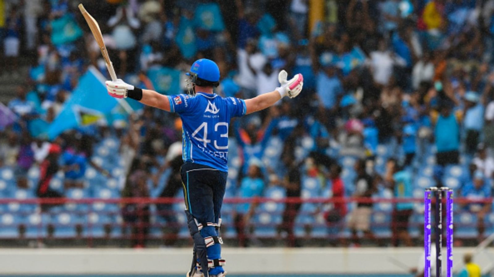 RCB's temporary replacement smashes joint-fastest century in CPL history, breaks Faf Du Plessis' 4-year-old record  RCB's temporary replacement smashes joint-fastest century in CPL history, breaks Faf Du Plessis' 4-year-old record