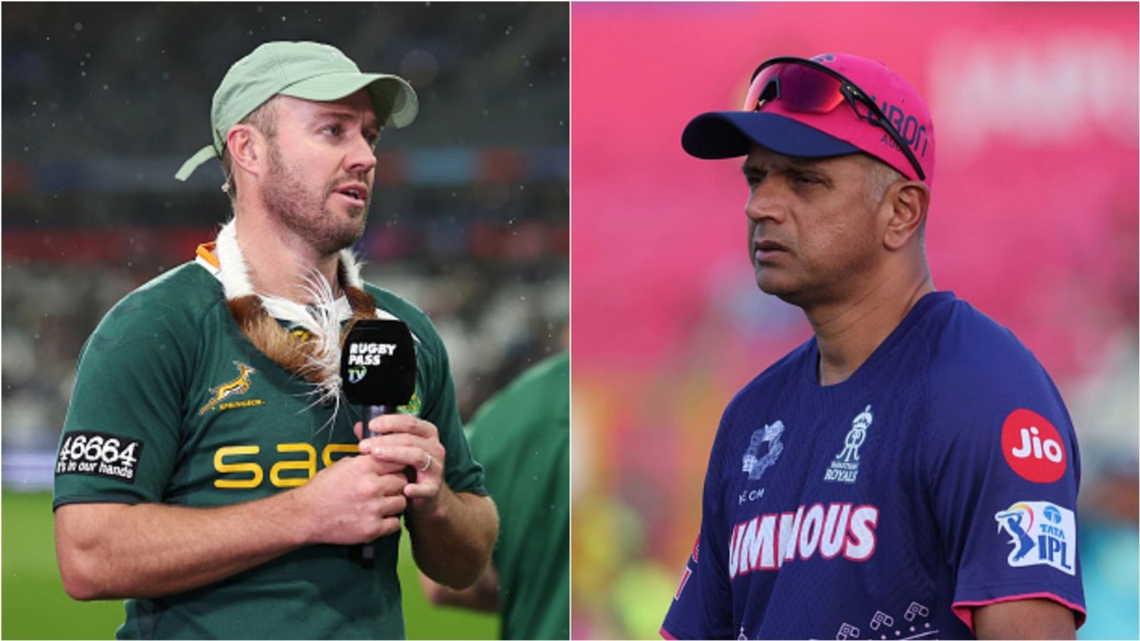 AB de Villiers believes Rajasthan Royals kicked out head coach Rahul Dravid, says 'They gave him an option to...' Former South Africa captain AB de Villiers; Rajasthan Royals' former head coach Rahul Dravid.