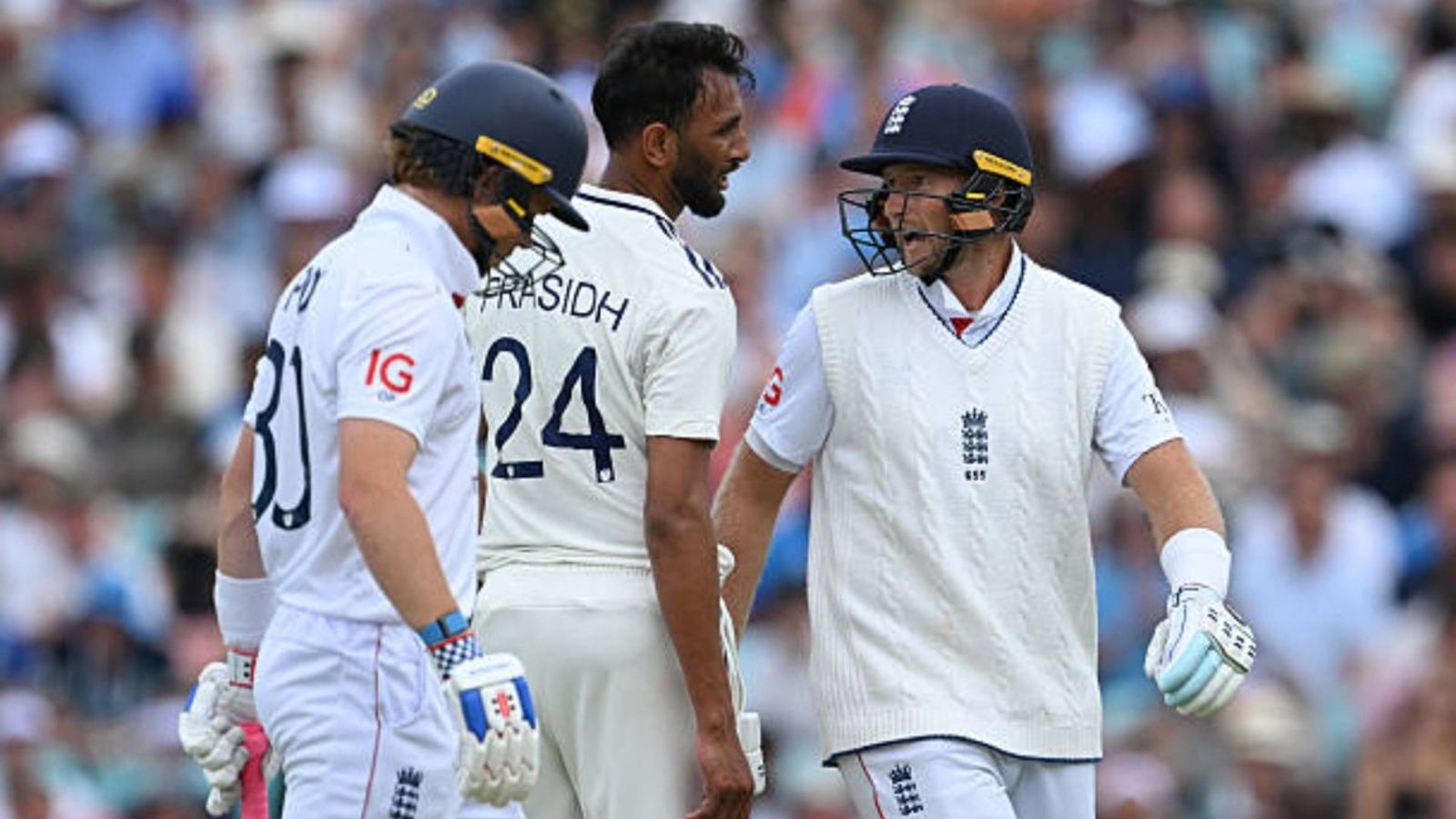 'It turned into a lot of abuse...': Prasidh Krishna shares details of his heated exchange with Joe Root during Anderson-Tendulkar Trophy Joe Root of England has an angry exchange with Prasidh Krishna of India during Day Two of the 5th Rothesay Test Match between England and India at The Kia Oval