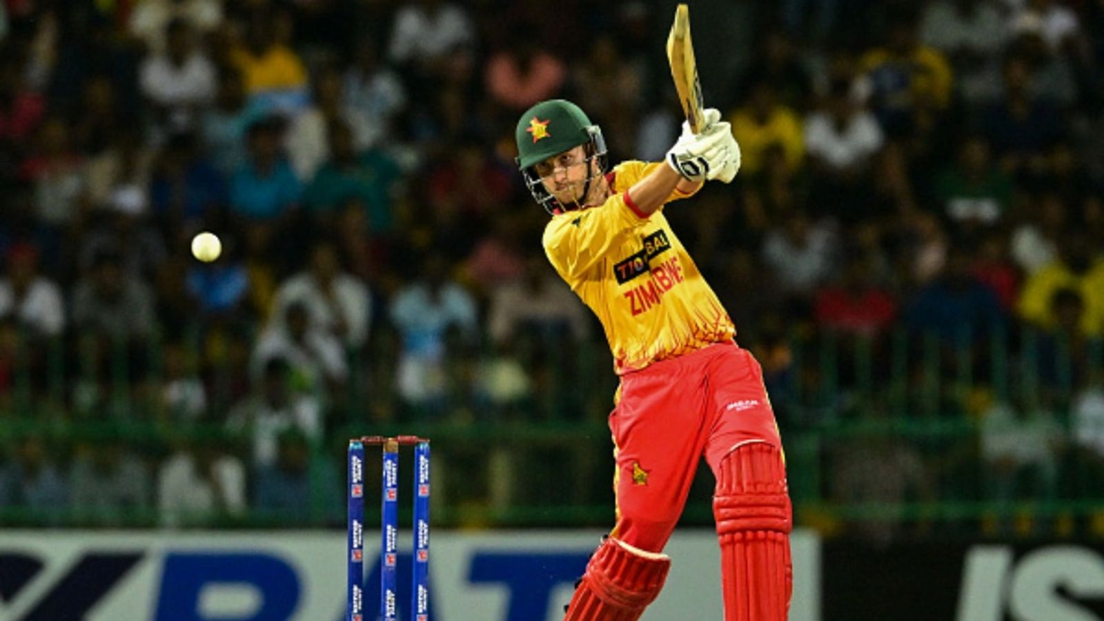 Zimbabwe opener Brian Bennett breaks Faf du Plessis and Babar Azam's joint T20I record for highest score without a six Zimbabwe's Brian Bennett plays a shot.