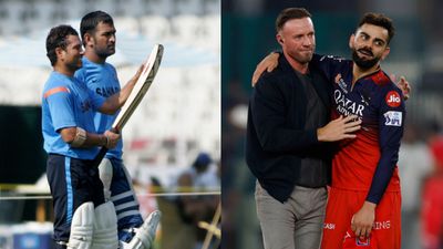 AB de Villiers places himself, Virat Kohli above Sachin Tendulkar in blind ranking of top 10 ODI batters post-2000, MS Dhoni given this spot India's Sachin Tendulkar (L), MS Dhoni (2nd from L), Virat Kohli (R) and South Africa's AB de Villiers in frame