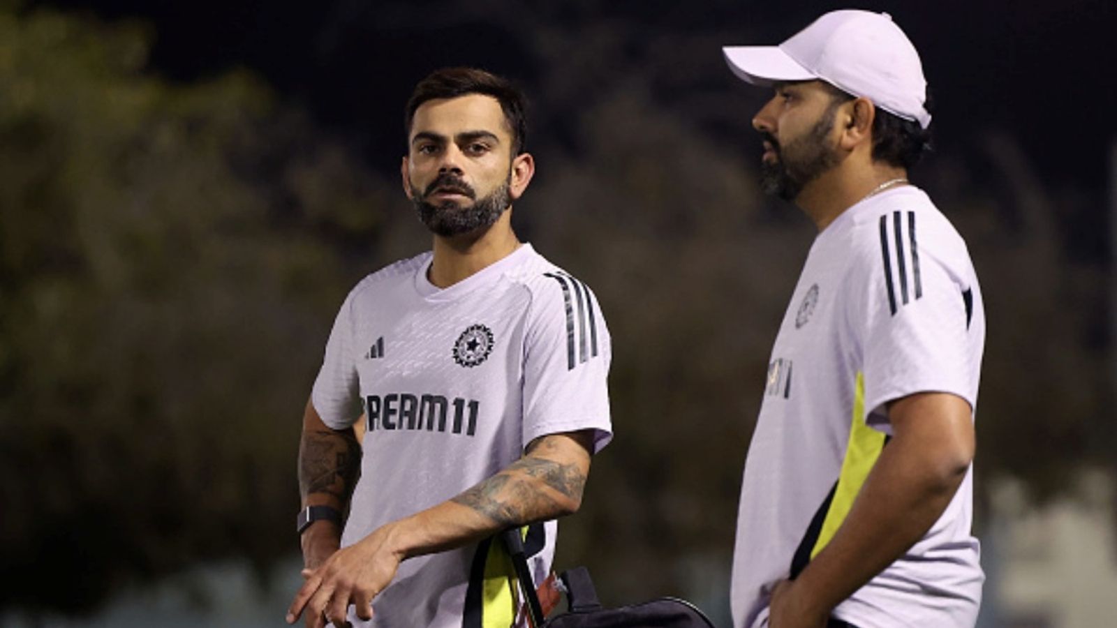 'Anything less than that I'd say no, India move on...': Ex-South Africa batter wants Virat Kohli, Rohit Sharma to play domestic cricket Virat Kohli of India speaks to Rohit Sharma during a India nets session at ICC Academy on March 07, 2025 in Dubai, United Arab Emirates.