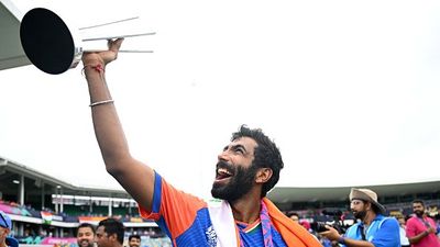 Big News: T20 World Cup 2026 dates revealed, India and Sri Lanka to host; Venue for final depends on Pakistan's qualification Jasprit Bumrah of India celebrates with the ICC Men's T20 Cricket World Cup West Indies & USA 2024 Final match between South Africa and India at Kensington Oval on June 29,