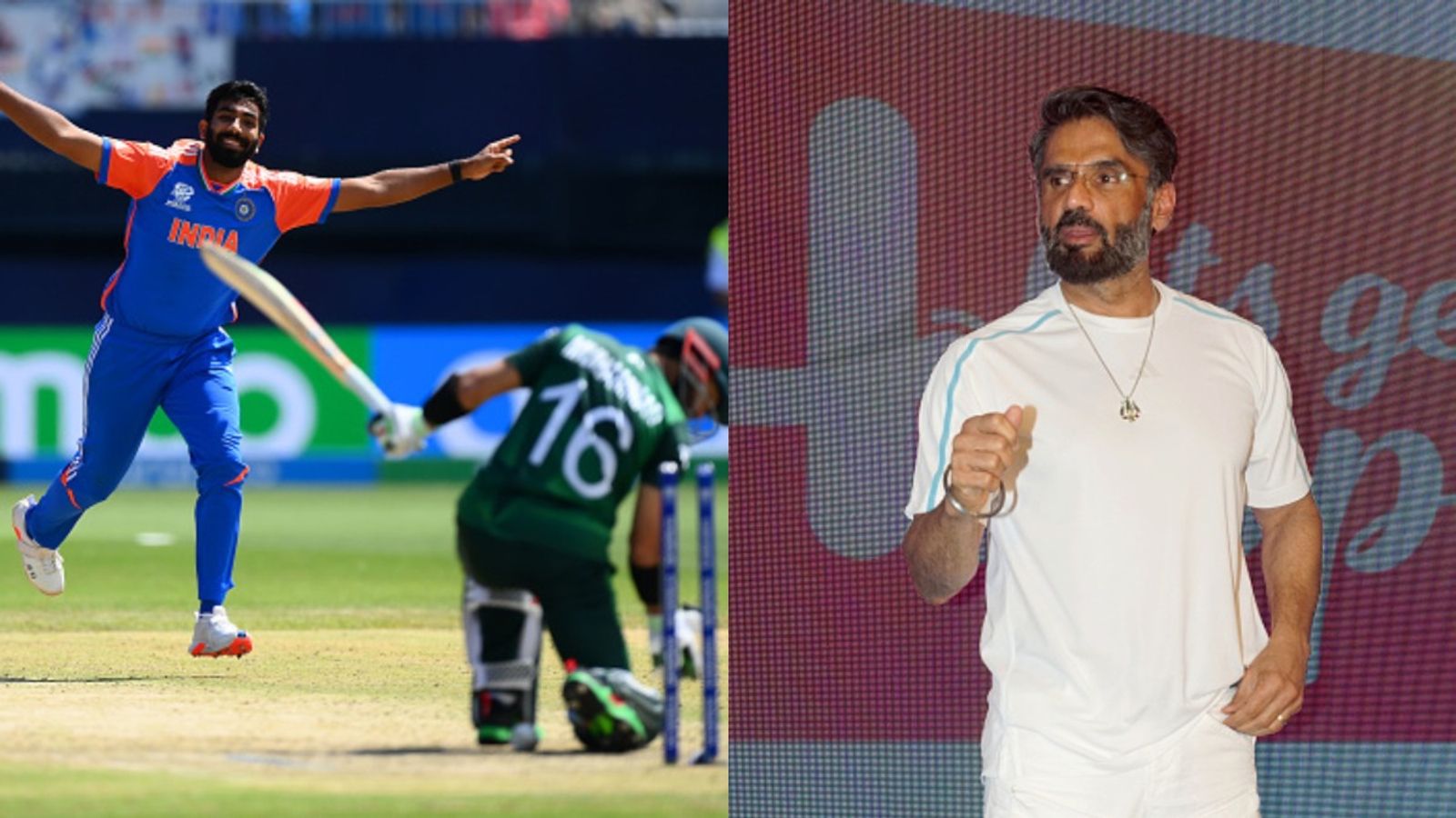 'They are expected to represent the country...': Suniel Shetty urges fans not to blame Indian cricketers for featuring against Pakistan in Asia Cup 2025 Suniel Shetty along side Jasprit Bumrah