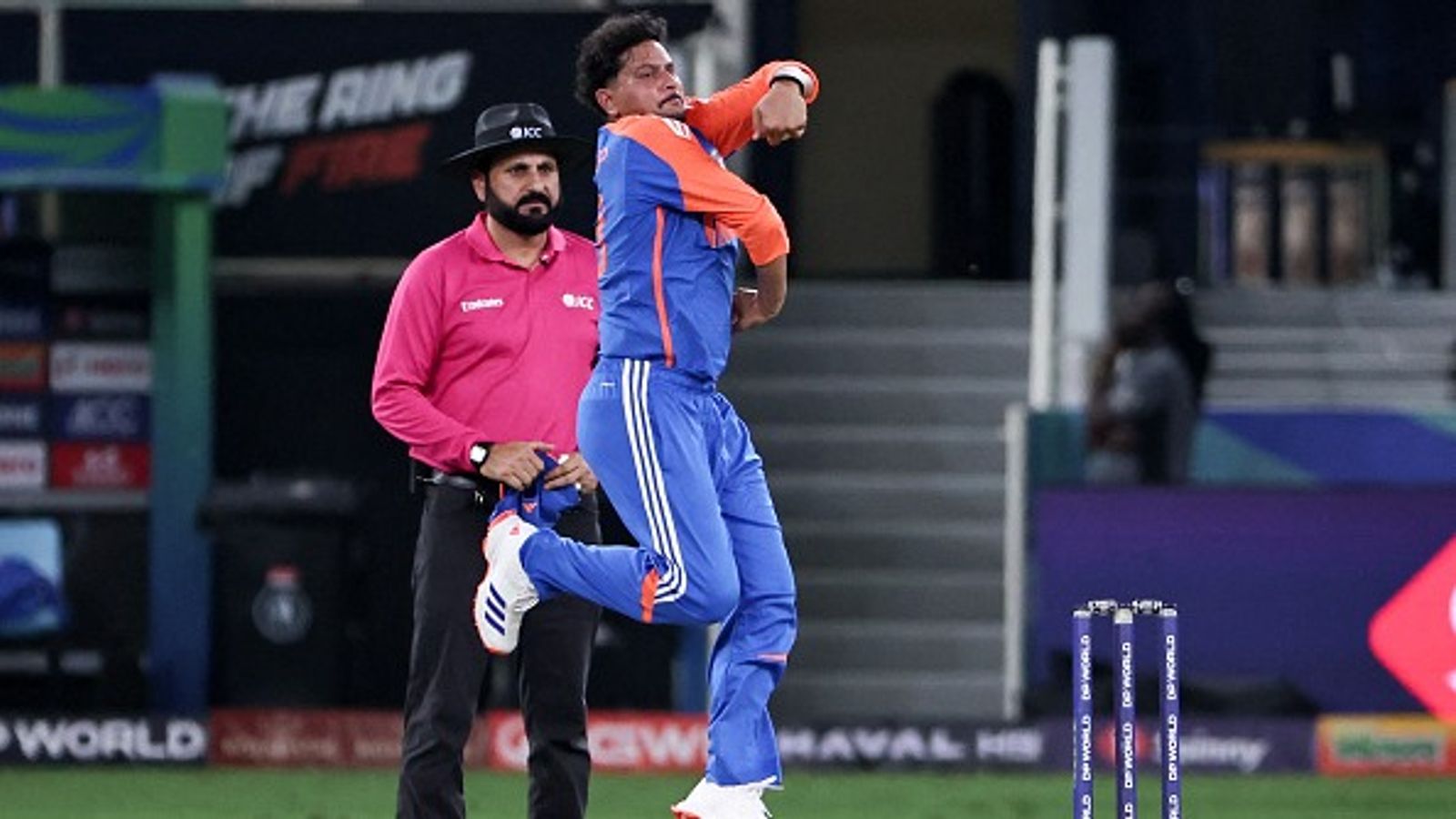 IND vs PAK: Kuldeep Yadav's spin wizardry continues, becomes first player to record this feat in Asia Cup T20 after terrific 3-fer against Pakistan India's star spinner Kuldeep Yadav in action in this frame