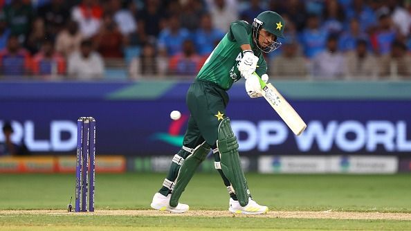 Saim Ayub of Pakistan bats during the Asia Cup match between India and Pakistan at Dubai International Stadium on September 14, 2025 in Dubai, United Arab Emirates.