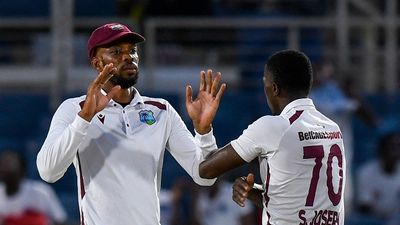 IND vs WI: Uncapped left-arm spinner included as CWI announces West Indies squad with three changes for two-Test series against India Shamar Joseph (R) and Roston Chase (L) of West Indies celebrate the dismissal of Usman Khawaja of Australia during the 2nd day of the 3rd Test between West Indies and Australia at Sabina Park, Kingston, Jamaica, on July 13, 2025.
