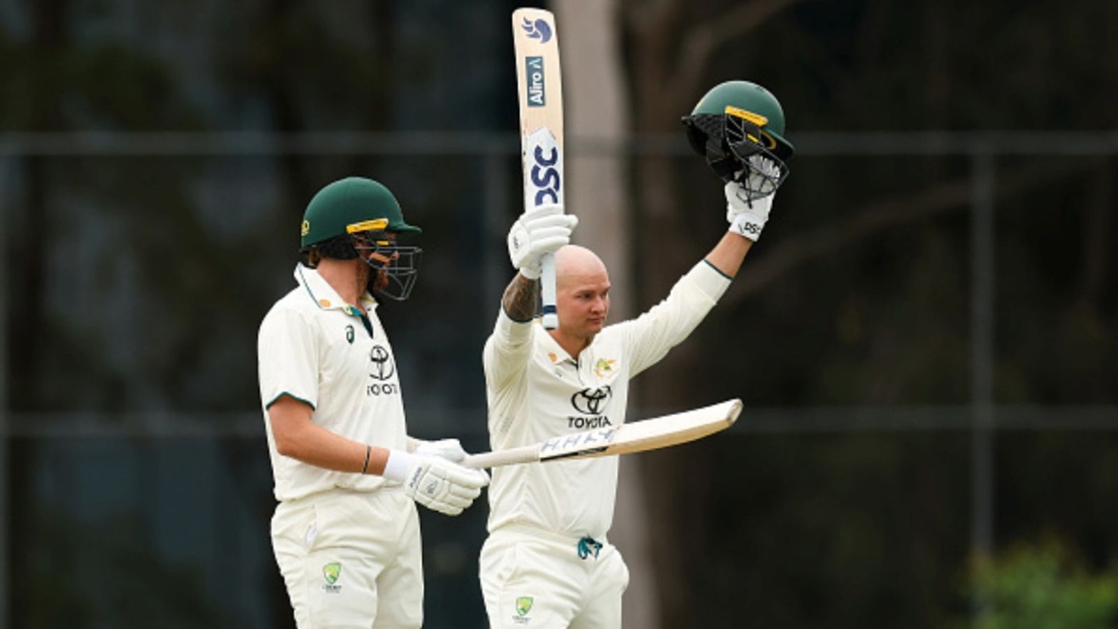 After Sam Konstas, ex-RCB batter smashes 87-ball 123 as Australia A torment India A bowlers to post 532/6 before declaring Josh Philippe of Australia A celebrates after reaching his century during day two of the four day tour match between Australia A and England Lions at Cricket Central on January 31, 2025 in Sydney, Australia.