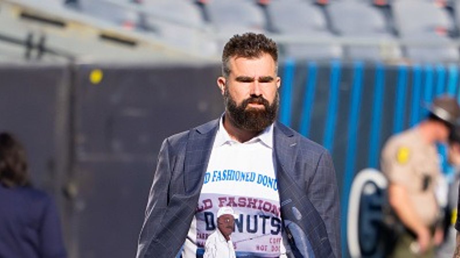 Jason Kelce defends Eagles' controversial 'tush push', calls it tougher than punting Jason Kelce in the frame.