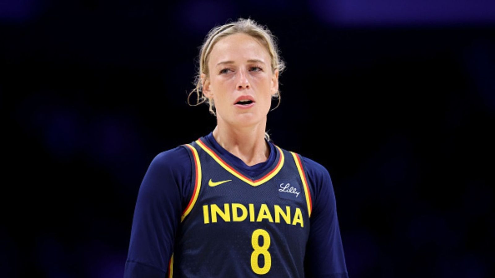 Watch: Sophie Cunningham confronted by police as Fever shock Dream to reach semifinals against Las Vegas Sophie Cunningham in the frame (Image via Getty)
