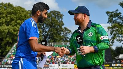 Ireland Cricket likely to host India in a white ball series before England ODI and T20I tour: Check details ; India captain Jasprit Bumrah, left, and Ireland captain Paul Stirling shake hands