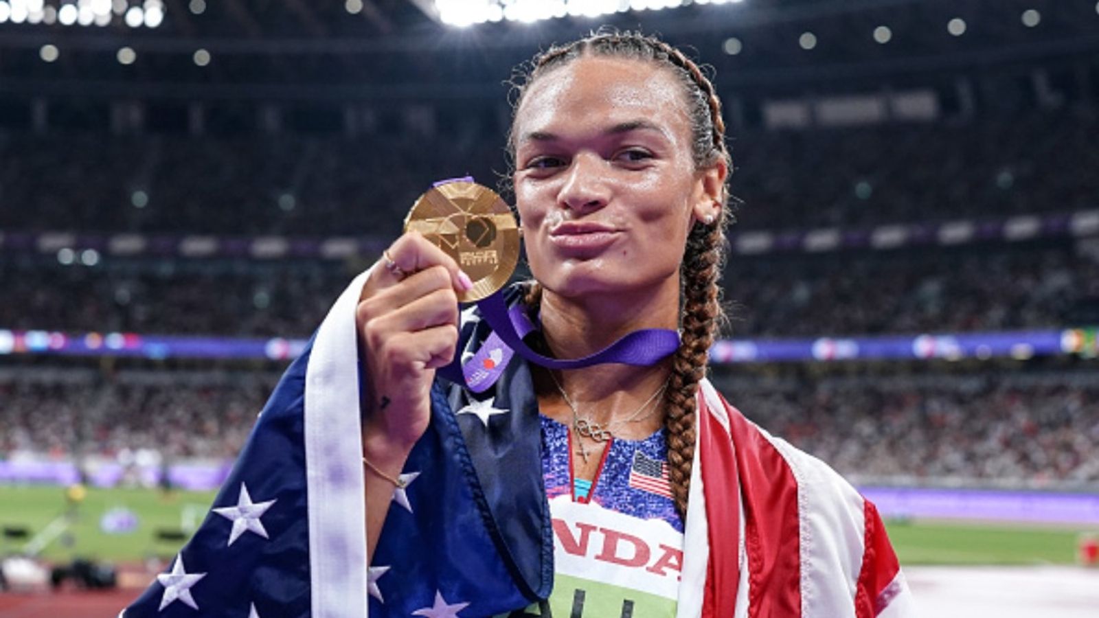 Anna Hall joins this US legend after clinching women's heptathlon gold at Tokyo World Championships Anna Hall in the frame (Image via Getty)