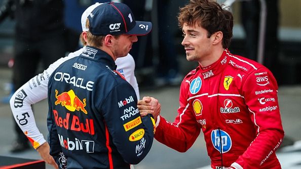 WATCH: Charles Leclerc congratulates Max Verstappen after Azerbaijan GP pole win