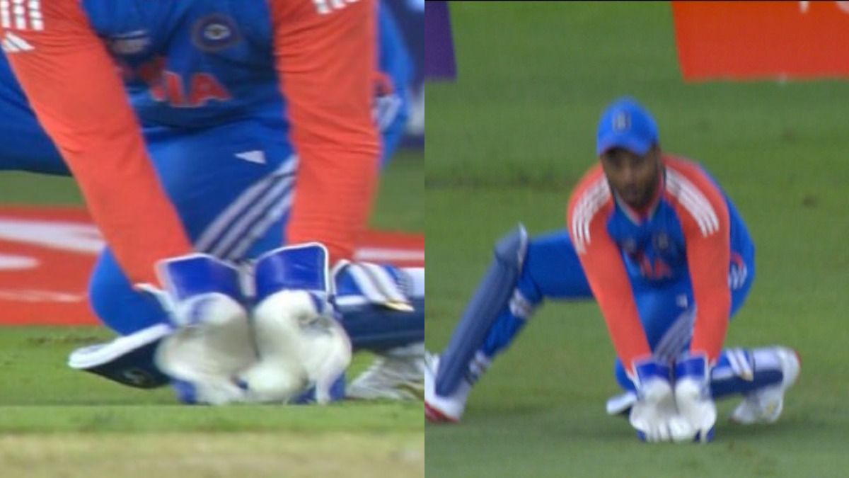 Sanju Samson picking Fakhar Zaman's catch