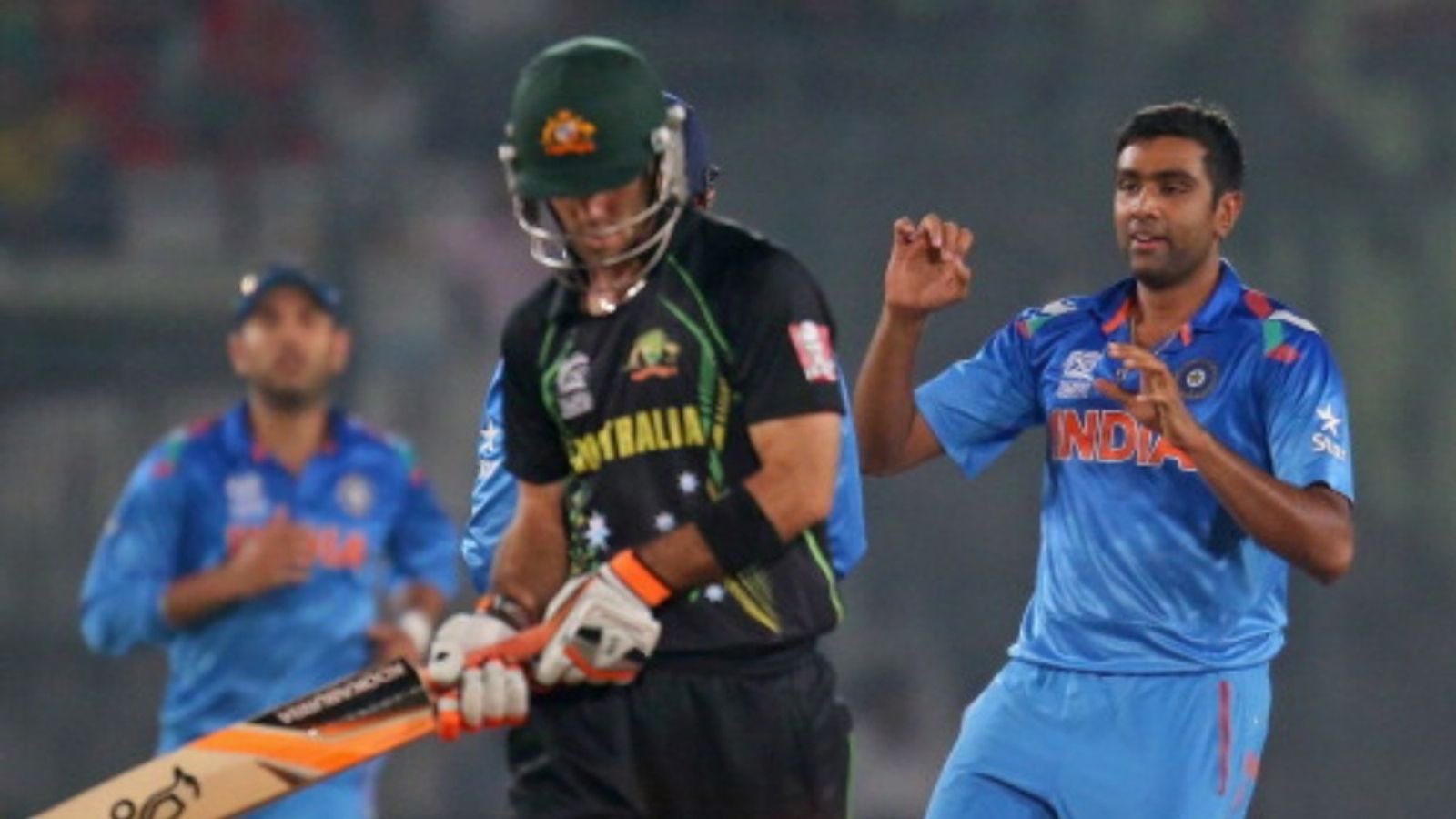 R Ashwin to play in both ILT20 and BBL, approached by multiple franchises including Ricky Ponting's Hobart Hurricanes: Report Ravichandran Ashwin of India celebrates after bowling out Glenn Maxwell of Australia during the ICC World T20 2014 match at Sher-e-Bangla Mirpur Stadium on March 30, 2014 in Dhaka, Bangladesh.