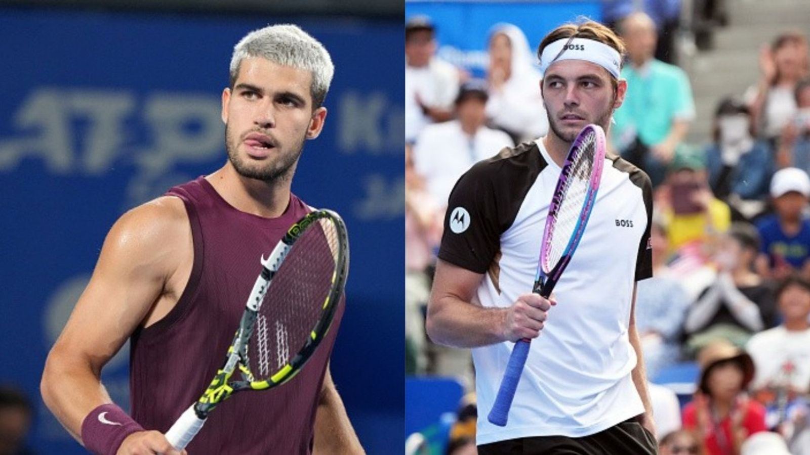 Watch: ‘You never played tennis in your life…’ Carlos Alcaraz explodes at umpire before beating Taylor Fritz to win Japan Open title Carlos Alcaraz and Taylor Fritz in the frame (Images via Getty)