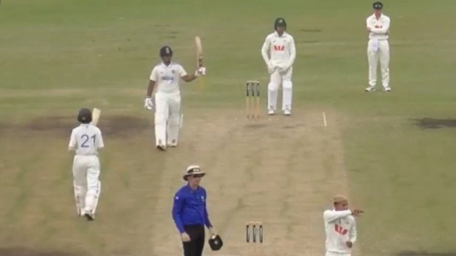 INDU19 vs AUS U19: Vaibhav Suryavanshi torments young Aussie bowlers with 86-ball 113, tonks 8 sixes in 1st Youth Test Vaibhav Suryavanshi celebrates his fifty on Day 2 of first Youth Test against Australia Under-19.