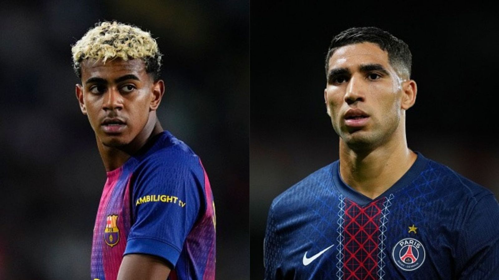 FC Barcelona vs PSG: When and where to watch UCL clash? Schedule, date, time, live stream & more Lamine Yamal and Achraf Hakimi in the frame (Images via Getty)