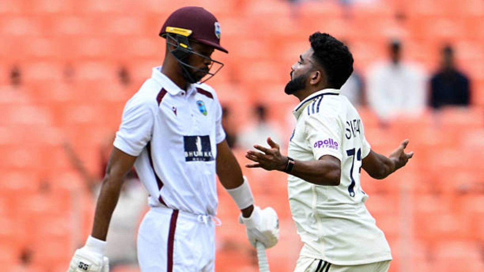 'Got a lot of confidence from...': Mohammed Siraj shares big statement after picking up 4 wickets vs West Indies on Day 1 India's Mohammed Siraj (R) celebrates after taking the wicket of West Indies' captain Roston Chase (L) during the first day of the first Test cricket match between India and West Indies