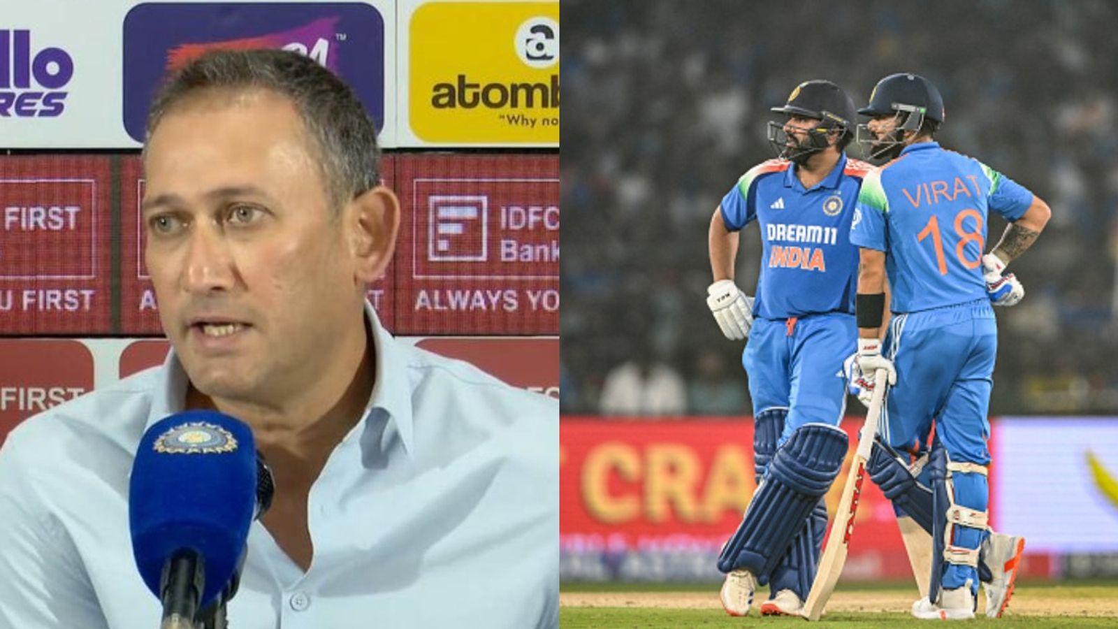 Rohit Sharma, Virat Kohli to retire before ODI World Cup 2027? Ajit Agarkar's response to duo's availability for mega event sparks speculations Ajit Agarkar along with Virat Kohli and Rohit Sharma