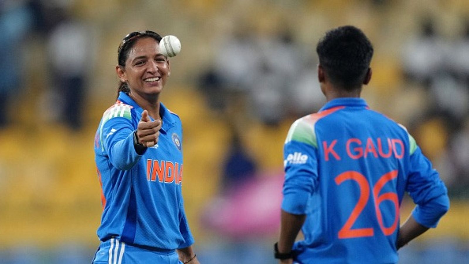'We dropped some, but we won...': Harmanpreet Kaur sums up team's performance after dominating 88-run win against Pakistan in Women's World Cup 2025 Harmanpreet Kaur of India throws the ball to teammate Kranti Gaud during the ICC Women's Cricket World Cup India 2025 match between India and Pakistan at R. Premadasa Stadium on October 05, 2025