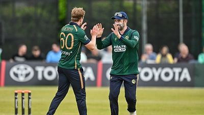 BAN vs IRE: Five uncapped players added as Ireland announces Test and T20I squad against Bangladesh ; Ireland bowler Barry McCarthy, left, celebrates with teammate Andrew Balbirnie after taking the wicket of Roston Chase of West Indies during the second match of the One Day International Series between Ireland and the West Indies