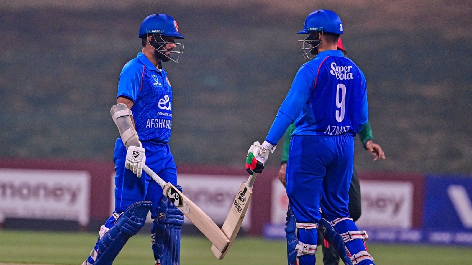 After facing cleansweep in T20I series, Afghanistan thrash 10th-ranked Bangladesh by 5 wickets in 1st ODI as Omarzai stars with all-round show Afghanistan's Hashmatullah Shahidi and Azmatullah Omarzai during their partnership in first ODI against Bangladesh.