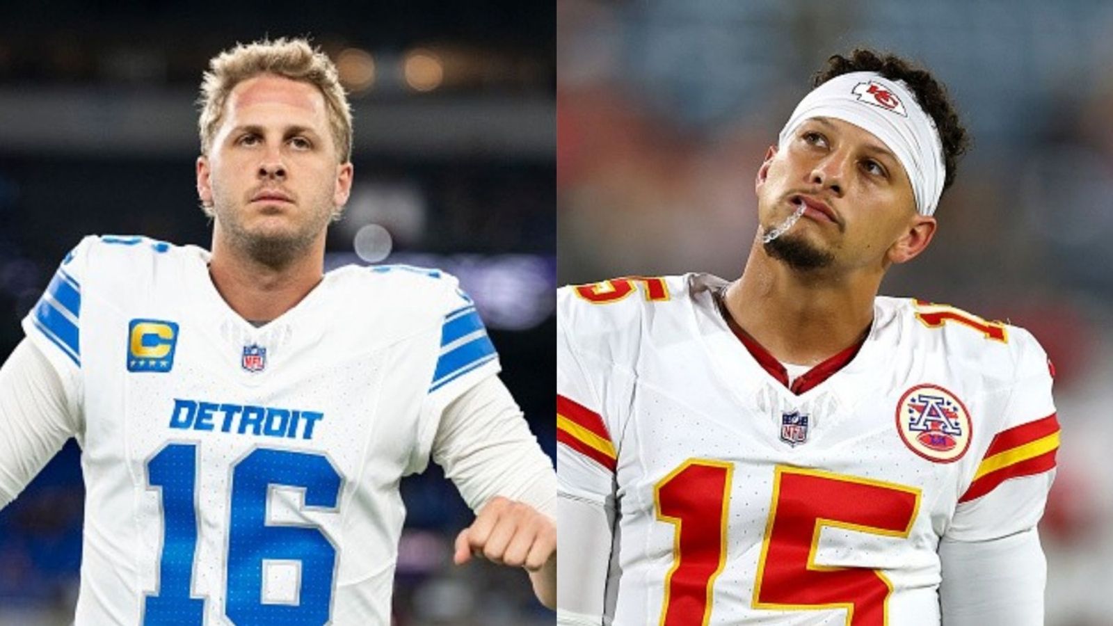 Chiefs vs Lions: Schedule, date, time, live stream & more on Week 6 Sunday Night Football Jared Goff, Patrick Mahomes in the frame (Images via Getty)