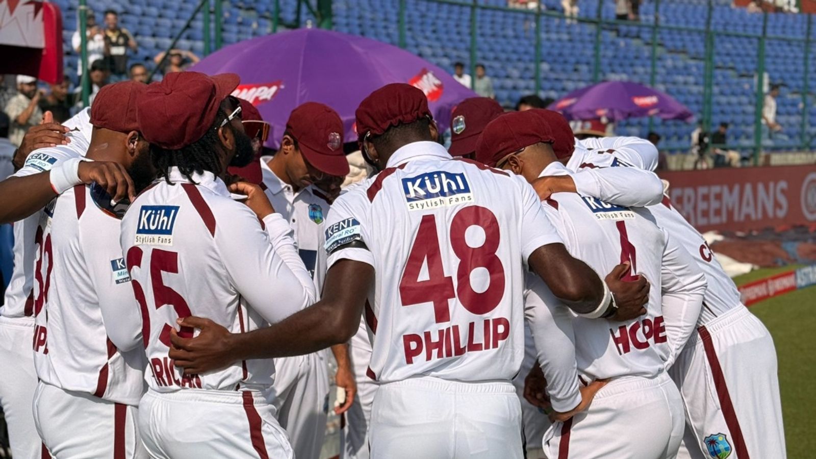 Revealed: Why West Indies wearing black armbands during second Test against India West Indies squad before 2nd Test