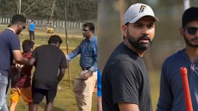 WATCH: Rohit Sharma's heartwarming gesture for young fan steals limelight during his practice sessions at Shivaji Park, Mumbai ahead of Australia series Rohit Sharma and a young fan