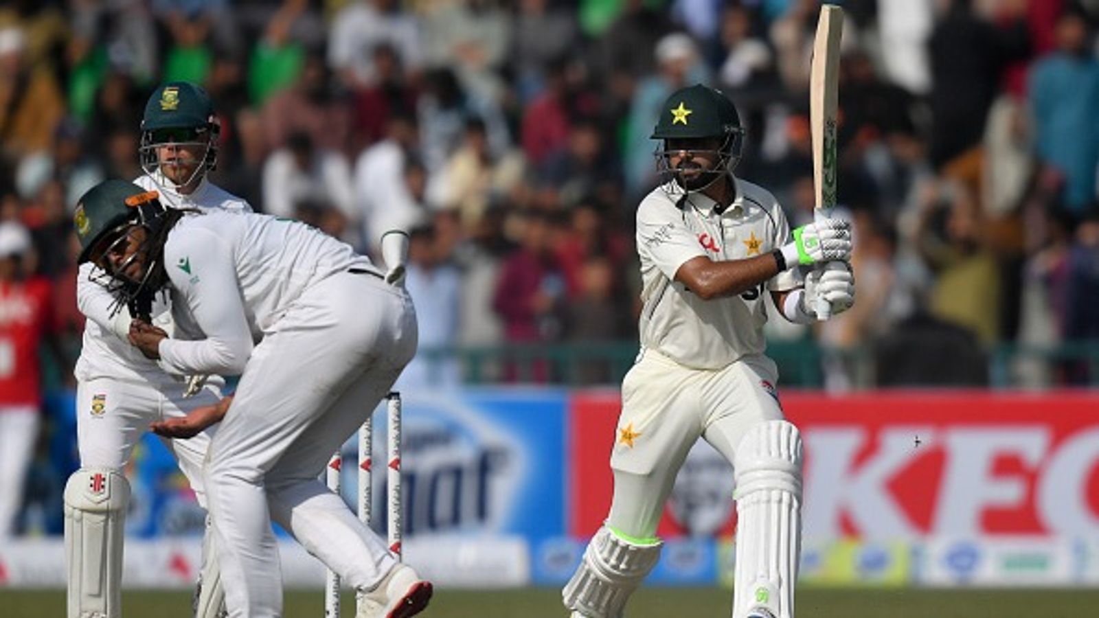 Watch: Ramiz Raja mercilessly roasts Babar Azam with 'Ye out hoga, drama karega' remark during PAK vs SA 1st Test Pakistan's Babar Azam (R) in action in this frame