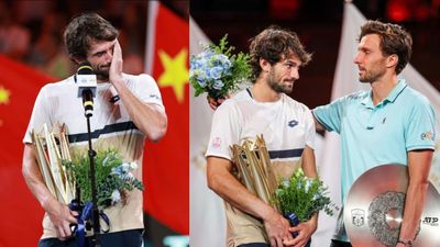 Valentin Vacherot signs emotional message on camera after beating cousin Arthur Rinderknech to win Shanghai Open Valentin Vacherot beats cousin Arthur Rinderknech at Shanghai Open final