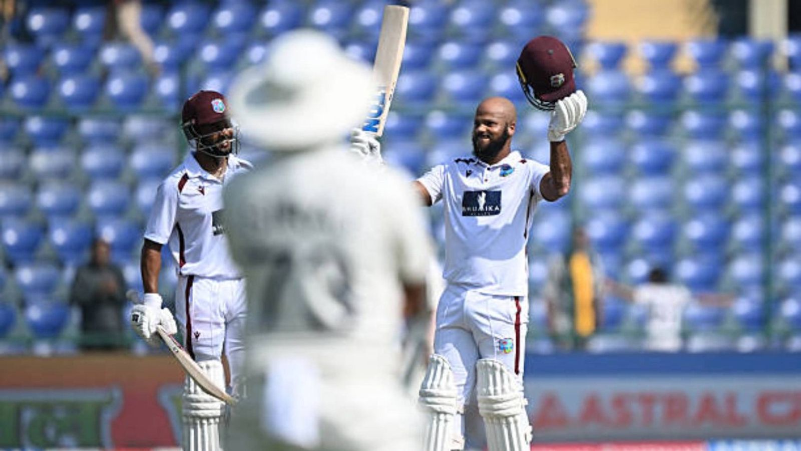 'Can't put it into words...': John Campbell opens up on scoring maiden Test hundred against India West Indies' John Campbell (R) celebrates after scoring a century (100 runs) during the fourth day of the second and last Test cricket match between India and West Indies at the Arun Jaitley Stadium