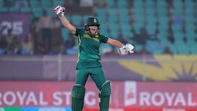South Africa narrowly escapes defeat against Bangladesh in Women’s ODI World Cup 2025 with a three-wicket win Nadine De Klerk of South Africa celebrates victory after hitting the winning runs following the ICC Women's Cricket World Cup India 2025 match between South Africa and Bangladesh