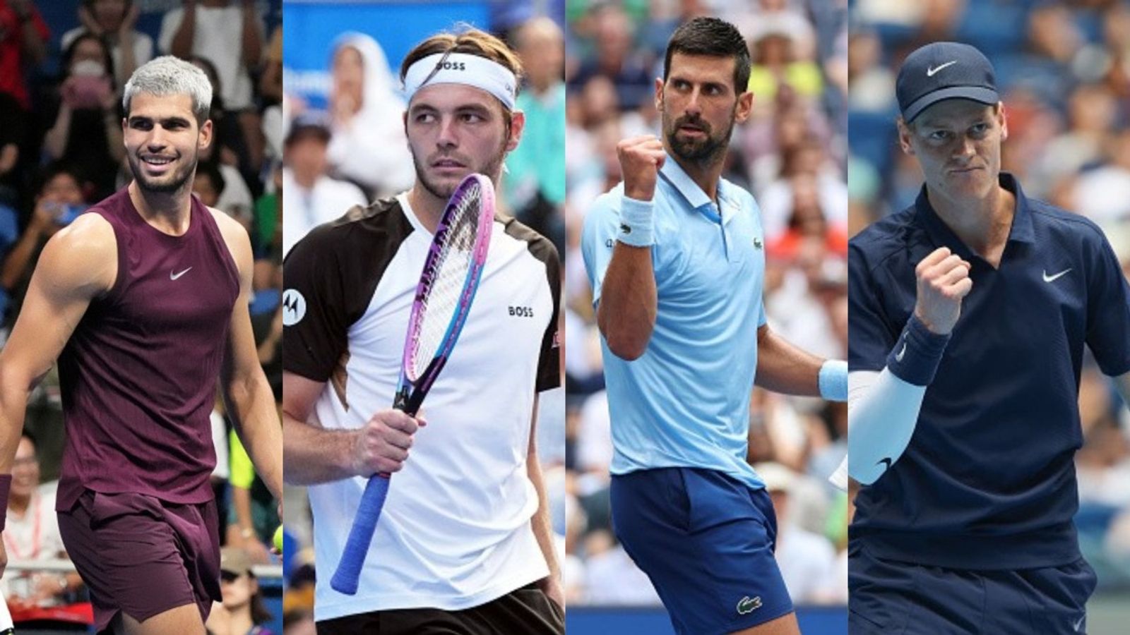Six Kings Slam: Players, schedule, format, prize money, live stream and more Carlos Alcaraz, Taylor Fritz, Novak Djokovic, Jannik Sinner in the frame (Images via Getty)
