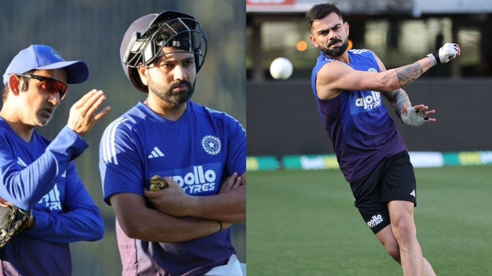 WATCH: Rohit, Virat bat side-by-side, Gambhir-Hitman's tense chat turns heads during India's 1st training session ahead of Australia series Gautam Gambhir, Rohit Sharma (L) and Virat Kohli in this frame