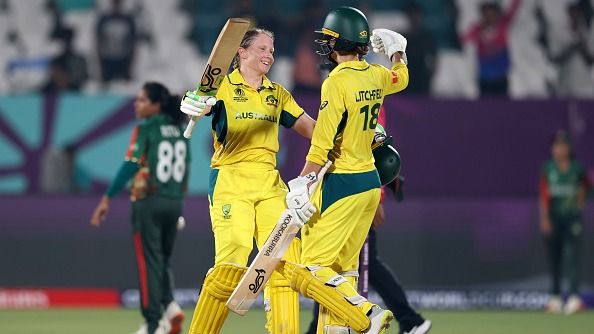 Women's World Cup 2025: Alyssa Healy's back-to-back tons power Australia to semifinal with crushing 10-wicket win over Bangladesh Australia's Alyssa Healy (L) and Phoebe Litchfield in this frame
