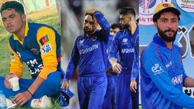 After India's boycott, Afghanistan Cricket Board withdraws from tri-series featuring Pakistan following airstrikes that killed 3 Afghan cricketers IN Pic: Kabeer and Sibghatullah who died in air strikes in right and left, Afghanistan captain Rashid Khan led side in centre