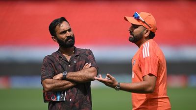 'Achieved the win of the 2024 T20 WC, but that didn't...': Dinesh Karthik explains why BCCI should consider Rohit Sharma in 2027 ODI World Cup, WATCH VIDEO Rohit Sharma with former player and Television pundit Dinesh Karthik during the India Net Session at Rajiv Gandhi International Stadium