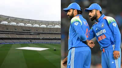 India vs Australia, 1st ODI Perth weather, pitch report: Will rain play spoilsport in Rohit Sharma, Virat Kohli's international comeback? In Pic: Covers at Optus Stadium along with Rohit Sharma and Virat Kohli