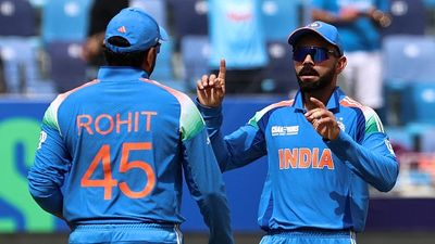 'If it is their last time on Australian soil...': Mitchell Marsh credits Rohit Sharma and Virat Kohli for high ticket sales of ODI series between India and Australia Virat Kohli (R) celebrates with his team captain Rohit Sharma after the dismissal of New Zealand's Tom Latham during the ICC Champions Trophy
