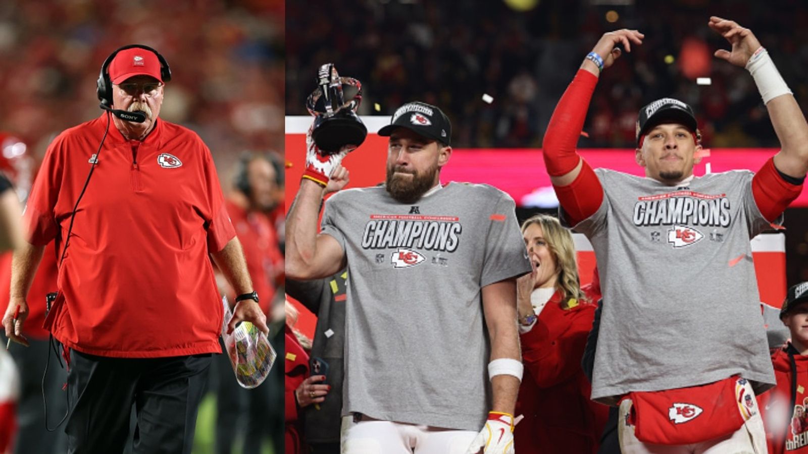 Andy Reid breaks silence on Patrick Mahomes & Travis Kelce’s off-field distractions Andy Reid, Travis Kelce, and Patrick Mahomes in the frame (Images via Getty)