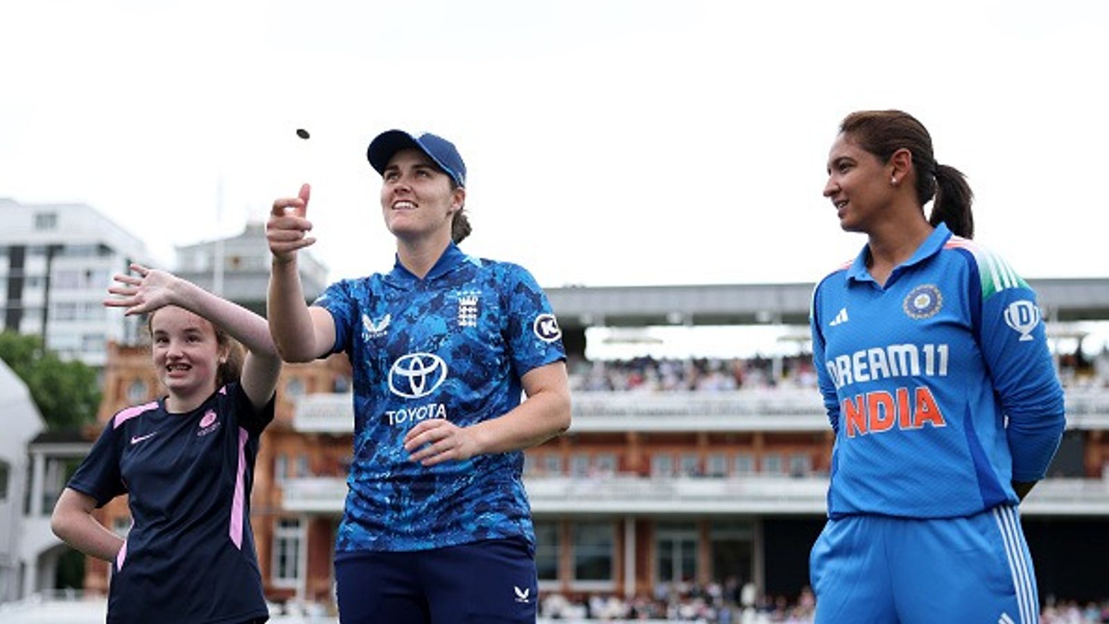 IND-W vs ENG-W: Jemimah Rodrigues misses out as India asked to bat in Women's ODI World Cup clash against England, check playing XIs Nat Sciver-Brunt of England performs the toss watched on by Harmanpreet Kaur of India during the 2nd Women's Metro Bank ODI between England and India