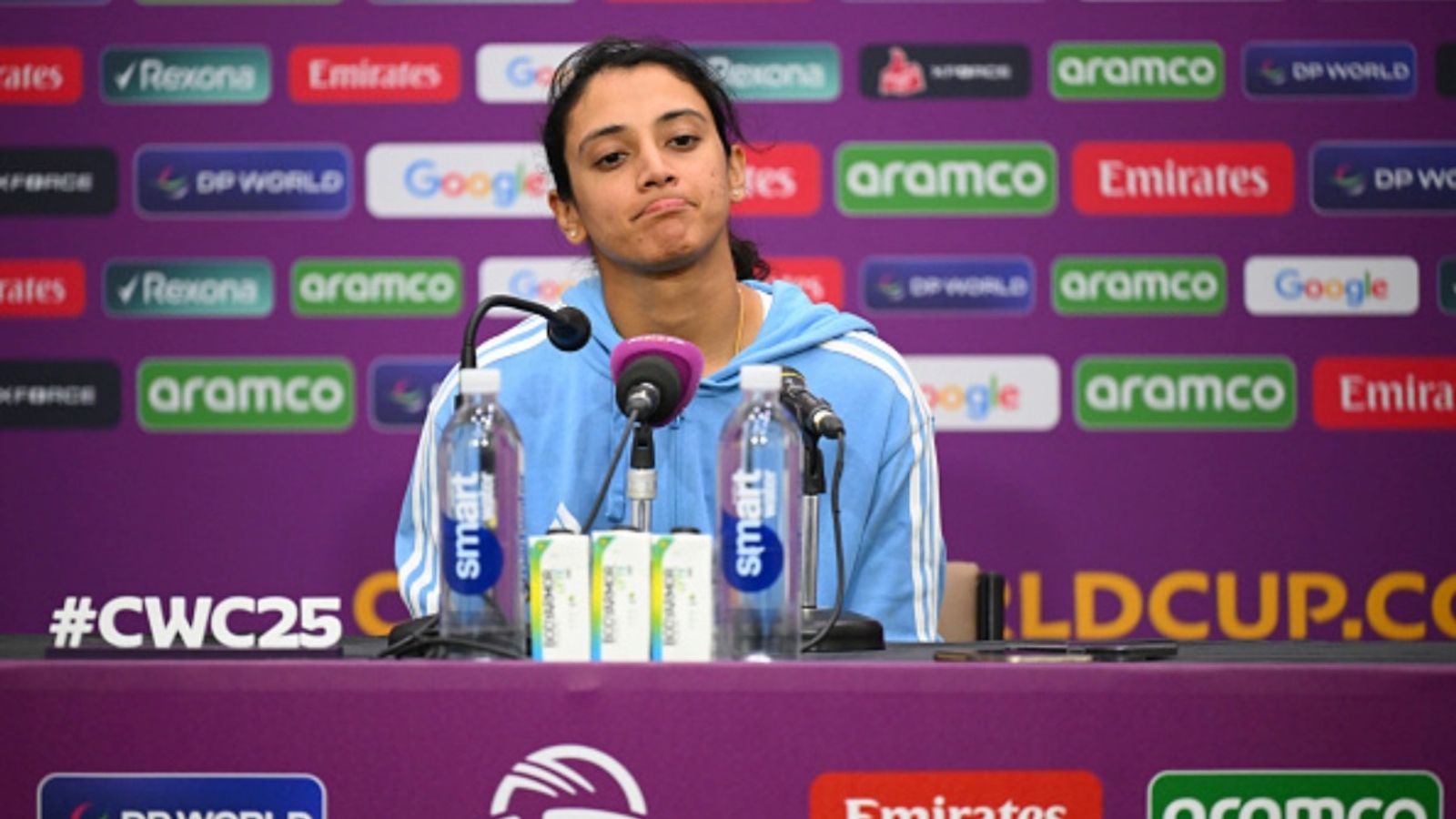 'I wouldn't really want to talk about my innings because it doesn't mean anything': Heartbroken Smriti Mandhana takes blame for failed run chase vs England Smriti Mandhana of India speaks during a press conference after the ICC Women's Cricket World Cup India 2025 match against England at Holkar Cricket Stadium on October 19, 2025 in Indore, India.