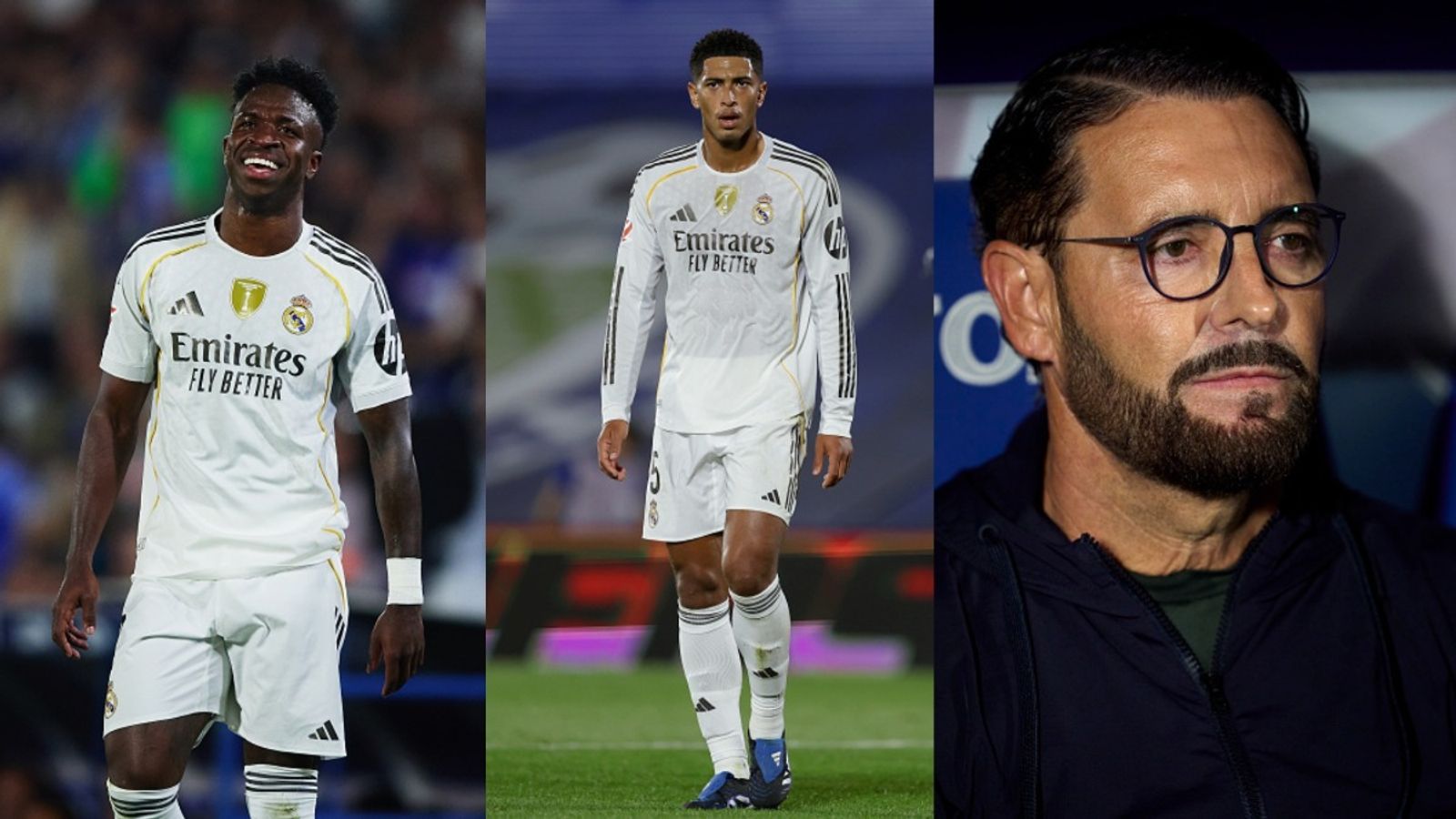 Vinicius Jr and Jude Bellingham face backlash for provoking Jose Bordalas Vinicius Jr, Jude Bellingham, and Jose Bordalas in the frame (Images via Getty)