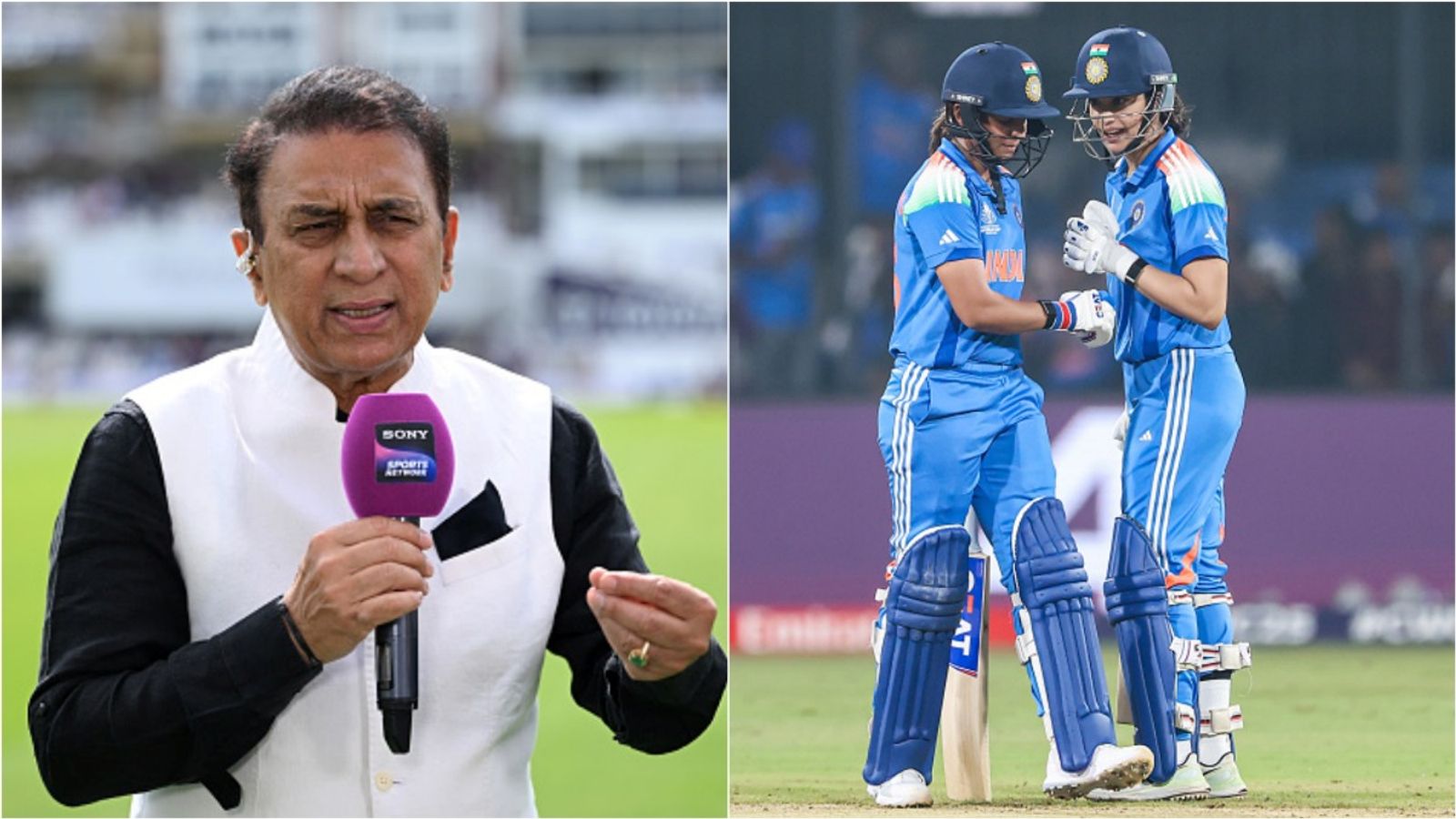 'Be less ambitious and not throw the game away looking for sixes': Sunil Gavaskar's hard-hitting advice to Harmanpreet Kaur's India after defeat to England Former India cricketer Sunil Gavaskar; Harmanpreet Kaur, Smriti Mandhana during the run chase against England in Women's ODI World Cup 2025 clash.