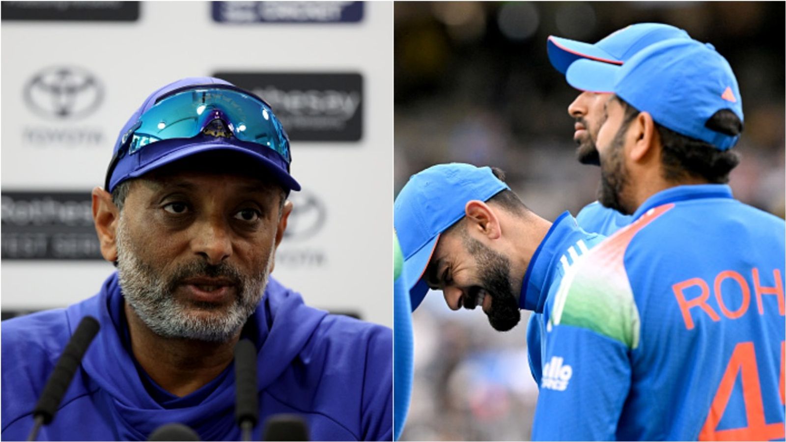 'We had access to their videos from the NCA': Batting coach Sitanshu Kotak believes Rohit Sharma, Virat Kohli had 'proper preparation' before Australia ODIs India's batting coach Sitanshu Kotak speaks at a press conference; Virat Kohli, Rohit Sharma during first ODI of the series against Australia at Perth Stadium.
